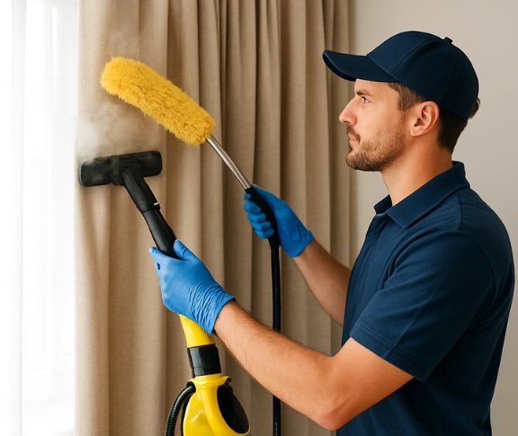 Trusted blind cleaning technician Matty Curtain Cleaning buderim QLD